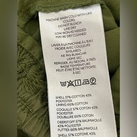 Anthropologie Women’s Eyelet Cargo Jogger Pants Army Green Cotton Pocket Size SP - Picture 9 of 10